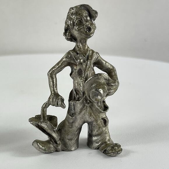 Two Vintage Miniature 2.5" Pewter Musical Clown Figures Sculptures - Picture 7 of 9